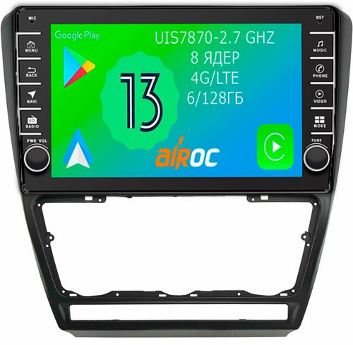 Магнитола для Skoda Octavia A5 2004-2013 - Airoc AB-3202B (черная, кнопки и крутилки), Android 13, Быстрая, SIM-слот, CarPlay