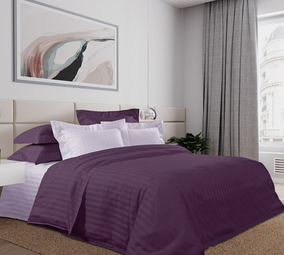 Постельное белье страйп-сатин ЕвроМакси Фиолет