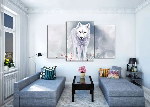 Модульная картина " Ручной волк"