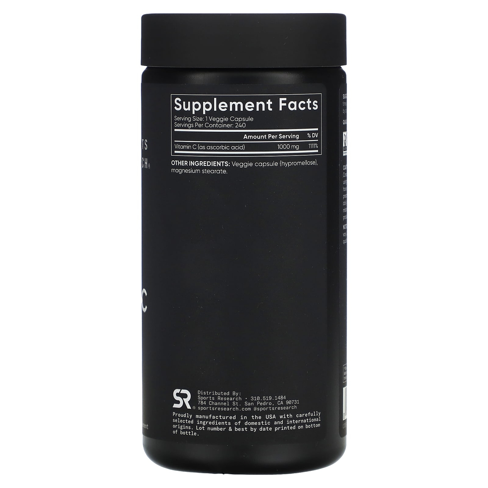Sports Research, Витамин C, 1000 мг, 240 вегетарианских капсул