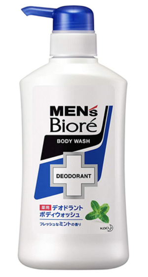 КАО "Men's Biore" Увлажняющий и дезодорирующий гель для душа с антибактериальным действием с ароматом мяты , 440мл.