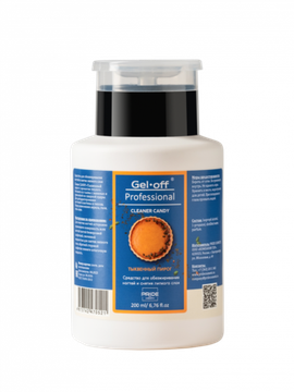 Средство для обезжиривания ногтей и снятия липкого слоя GEL-OFF Professional Cleaner Candy Тыквенный пирог, 200 мл. помпа