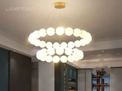 Люстра подвесная светильник светодиодный LED для кухни, гостиной, зала и детской, 60 см