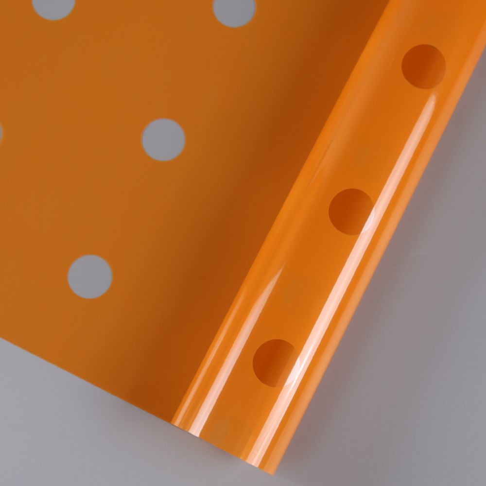 ЛИСТ глянец "Прозрачный Горох" 60*60см/20шт оранжевый