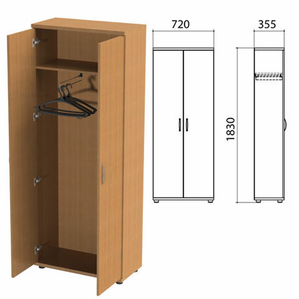 Шкаф для одежды «Эко», 720х355х1830, бук бавария (КОМПЛЕКТ)