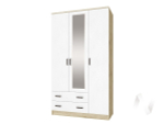 Шкаф комбинированный Лагуна с зеркалом (дуб делано/белый)