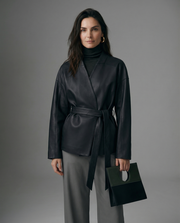 Кожаная куртка SENARI (black)