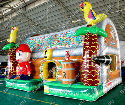 Коммерческий надувной батут "Сундучок с крышей"