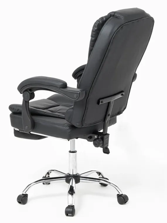 Кресло руководителя YS-800 черное, с подставкой для ног, семиточечный массаж