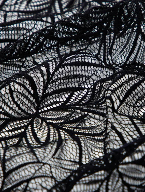 Сетка-стрейч  арт.022, flower mandala, Италия, черный