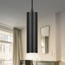 Светильник подвесной (подвес) ЭРА PL20 BK MR16 GU10 потолочный цилиндр черный | Подвесные светильники