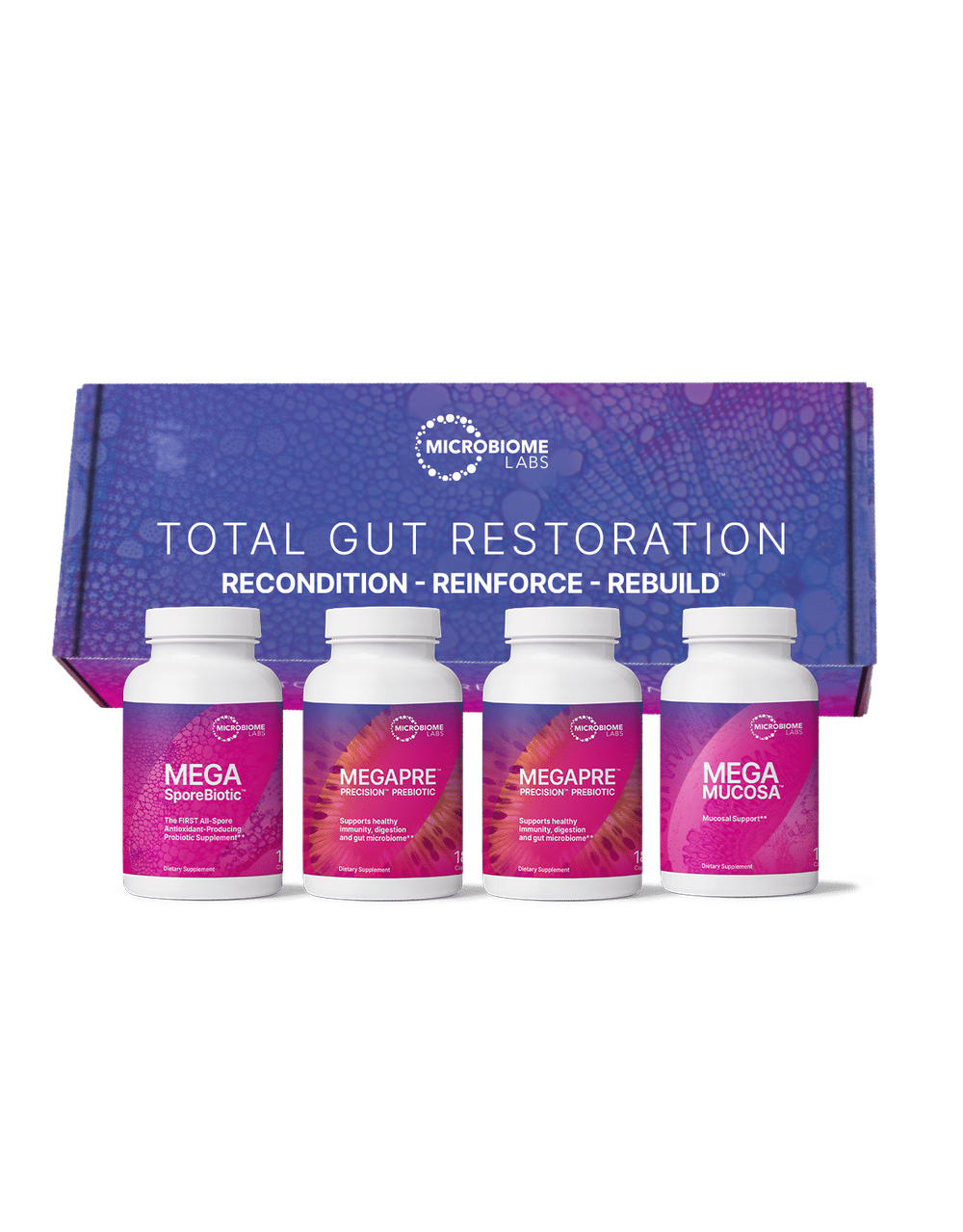 MicrobiomeLabs - Total Gut Restoration Kit 1 (Capsules)
