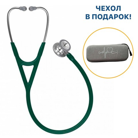 Стетоскоп Littmann Cardiology IV, темно-зеленый, стальная акустическая головка (6155)
