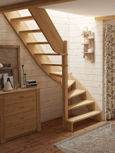 Лестница на второй этаж ЛС-92м Левая, под покраску