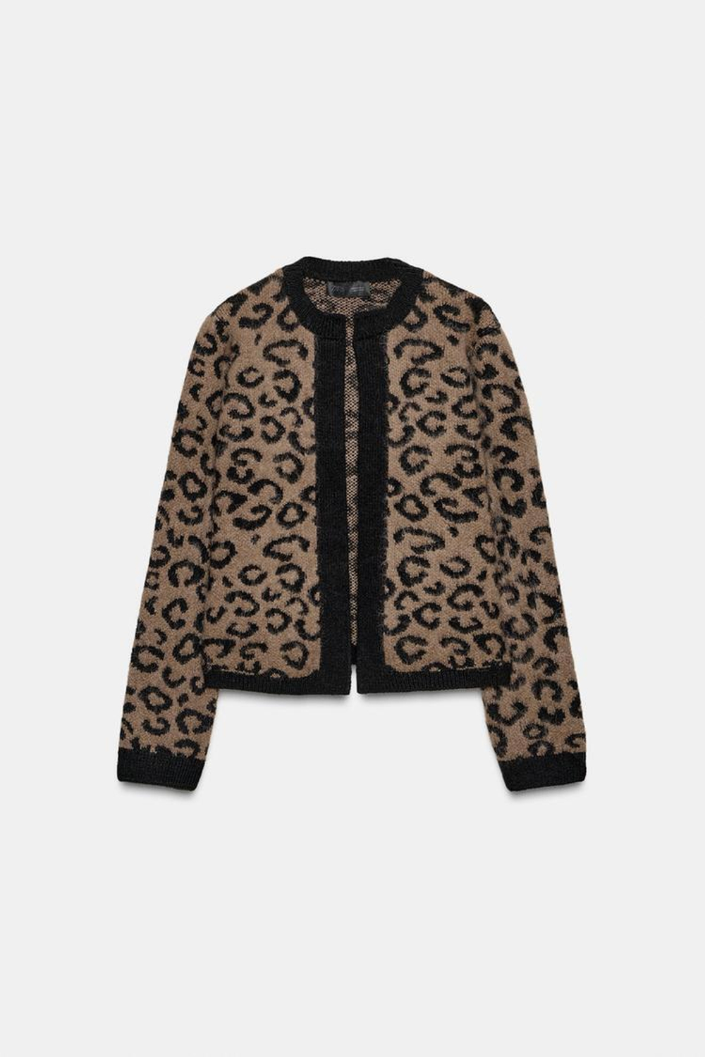 ZARА ЖАККАРДОВЫЙ КАРДИГАН С АНИМАЛИСТИЧЕСКИМ УЗОРОМ, ЛЕОПАРДОВЫЙ