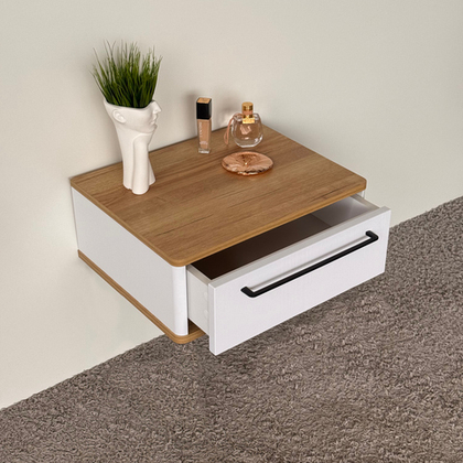 Тумба прикроватная подвесная ROYAL 5200 эко (Дуб Кантри-р.черная)