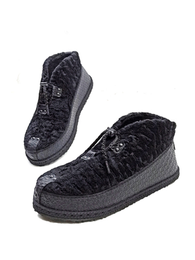 Ботинки из натурального каракуля "Black Рepper"