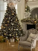 Елка с гирляндой «Эрмитажная» (Литая хвоя) 270 см / 2,7 м