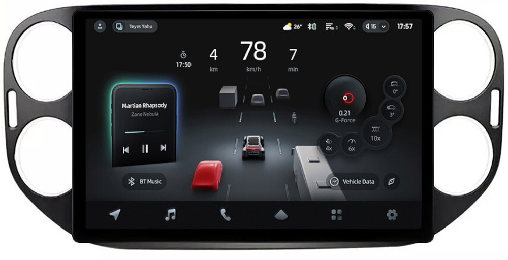 Магнитола для Volkswagen Tiguan 1 2007-2016, Golf Plus (любая кнопка, рамка чёрная 9) - Teyes CC4-PRO монитор 13" 2K QLED на Android 13, Snapdragon 778G, 8+128, AI, CarPlay, DSP, 4G SIM-слот