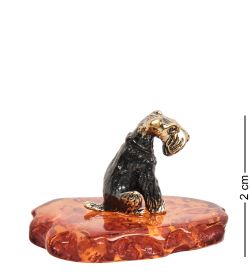 AM-1323 Фигурка «Шнауцер» (латунь, янтарь)