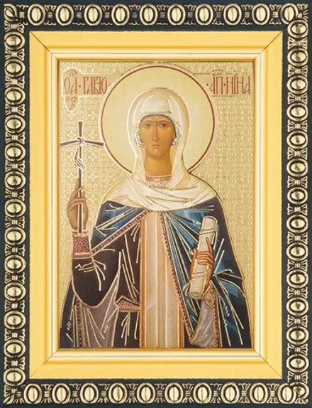 Икона "Нина Равноапостольная" 6х9 в раме 8х11