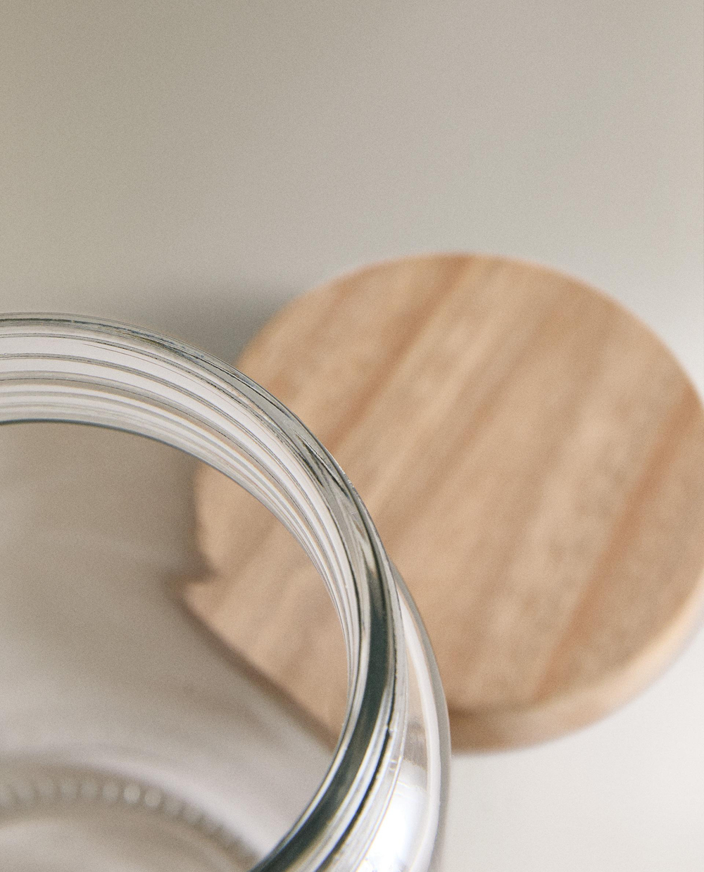 Zara Home пищевой контейнер из стекла, цвет бежевый, 11 см