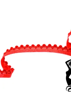 100 59 Резинка ажурная 9 мм, Греция, красный 100