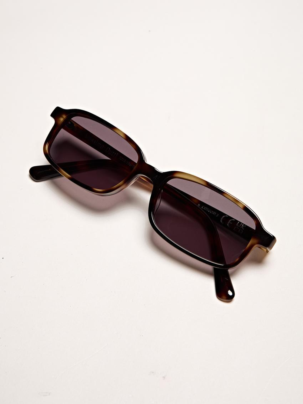 Massimo Dutti Маленькие солнцезащитные очки прямоугольной формы, коричневый