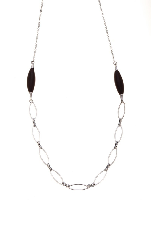 "Цинсер" колье в серебряном покрытии из коллекции "Нить судьбы" от Jenavi с замком карабин