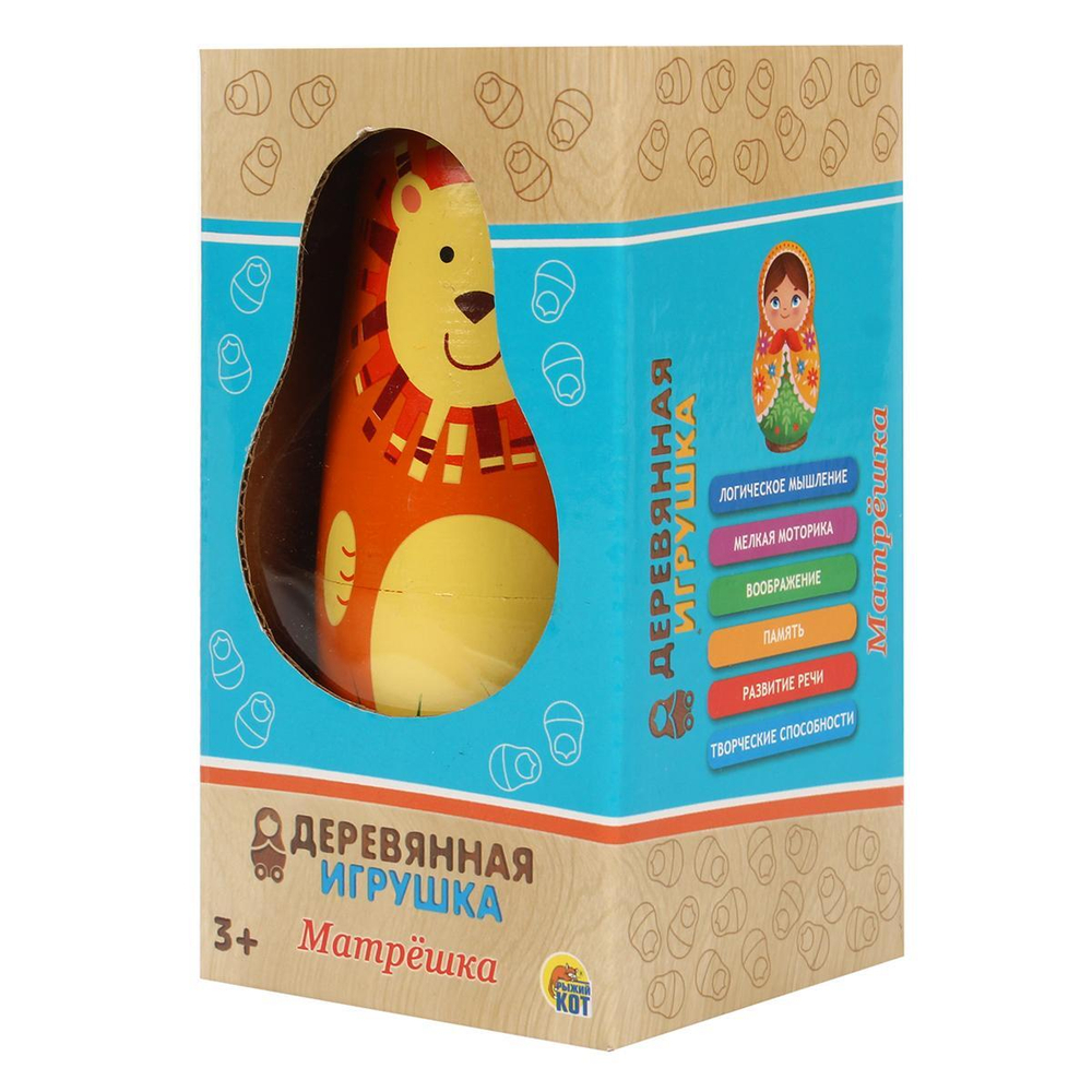 Матрешка "Веселые животные" (в коробке)