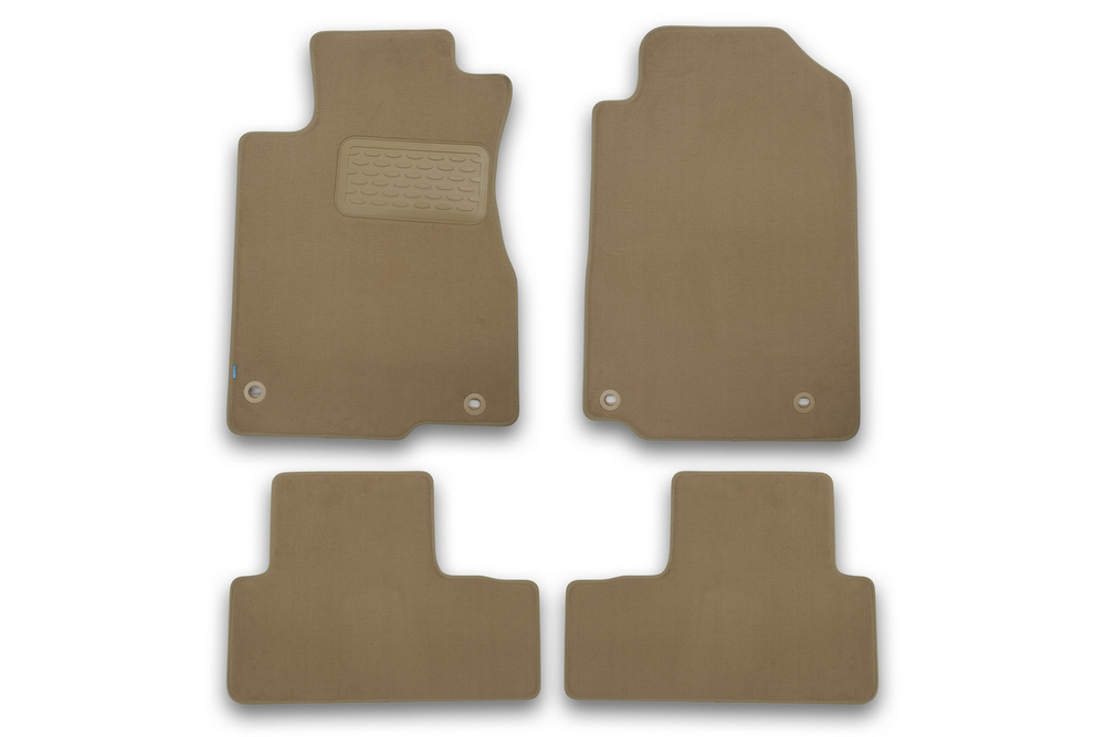 Коврики в салон для HONDA CR-V, 2012-2015, 2014-2018, кроссовер, 4 шт. (текстиль, бежевые) KLEVER04183022112KH
