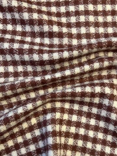 Шерсть костюмно-плательная бело-коричневая клетка