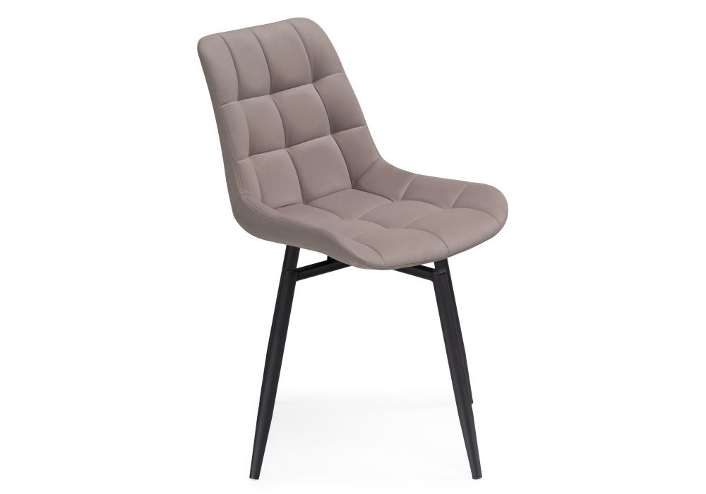 Стул на металлокаркасе Челси крутящийся велюр латте / черный