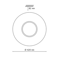 2048/DL PALE SN 000 Светильник пластик/белый/прозрачный/хром LED 48Вт 3000-6300K D420 IP43 пульт ДУ VISMA