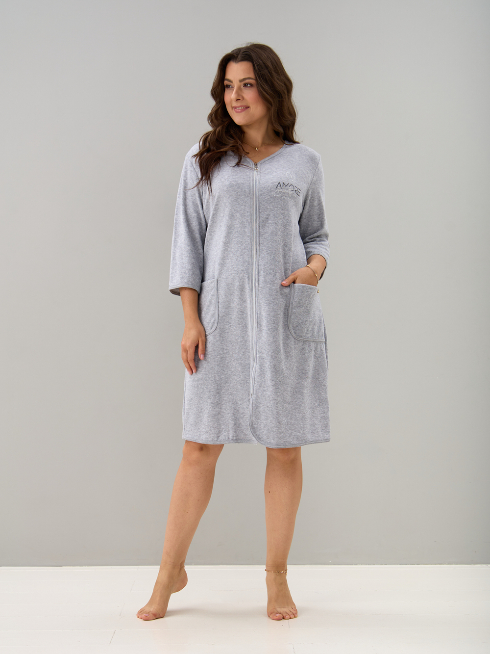 Халат Хм-562/серый-п