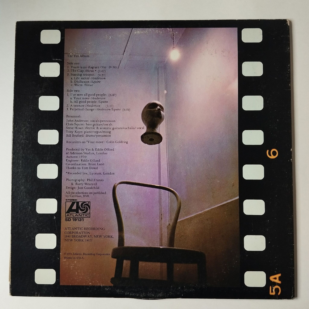 Винтажная виниловая пластинка LP The Yes Album (USA 1977) Disillusion