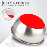 Миска Jolly Kitchen с крышкой, красная, 22 см, нержавеющая сталь 0,5 мм, объем 2,6 л