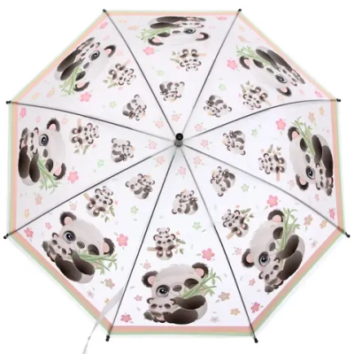Зонт детский полуавтомат «Милая панда», 8 спиц, d-80см, длина в слож. виде 65см