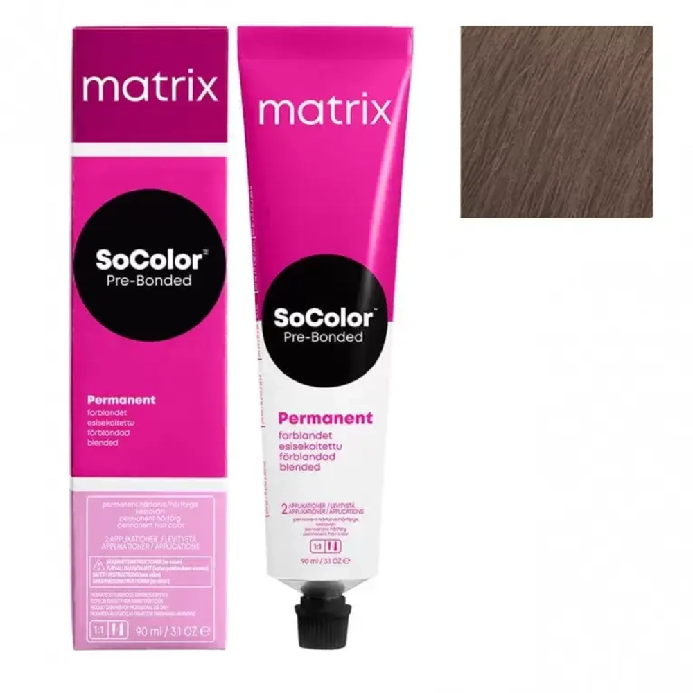 Matrix SoColor Pre-Bonded 7AV Блонд пепельный перламутровый Крем-краска для волос, 90мл