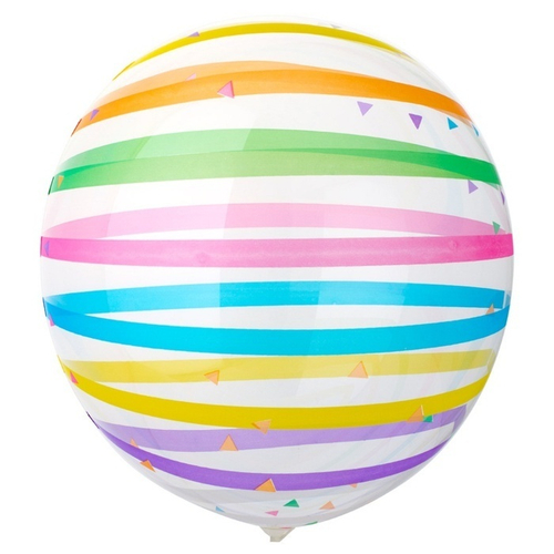 Шар сфера бабл 46 см Полосы разноцветные