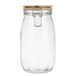 Банка для сыпучих продуктов 1500мл 12x22см, стекло, крышка бамбук