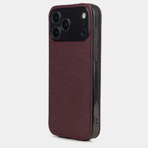 Чехол iPhone 17 Pro Max натуральная кожа сафьяно, бордового цвета