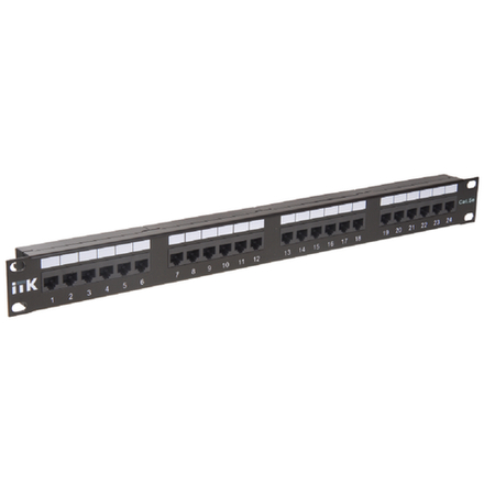 ITK Патч-панель 24хRJ45, 1U, 19", UTP, кат.5е, Dual,  ITKPP24-1UC5EU-D05