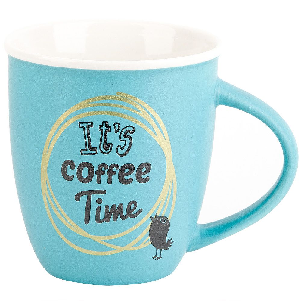 Кружка фарфоровая "First Coffee" v=370мл. (3вида) (min12) (транспортная упаковка)