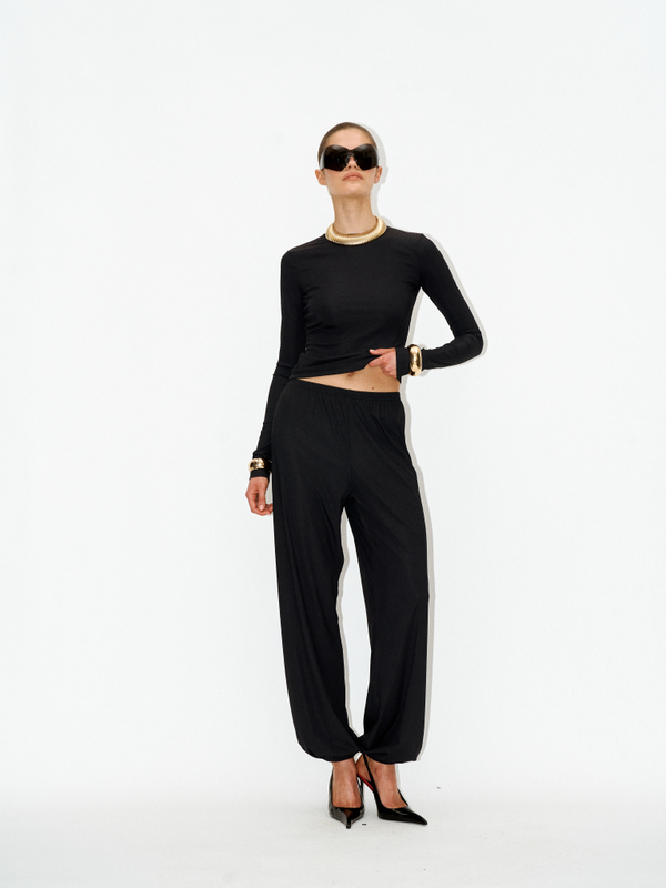 Брюки kyle ribbed black на резинке