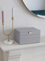 Органайзер для украшений и часов Stackers Classic Jewellery Box, 3 секции -Dove Grey & Rose (Navy Blue / темно-синий / Navy Blue / Органайзер с крышкой)