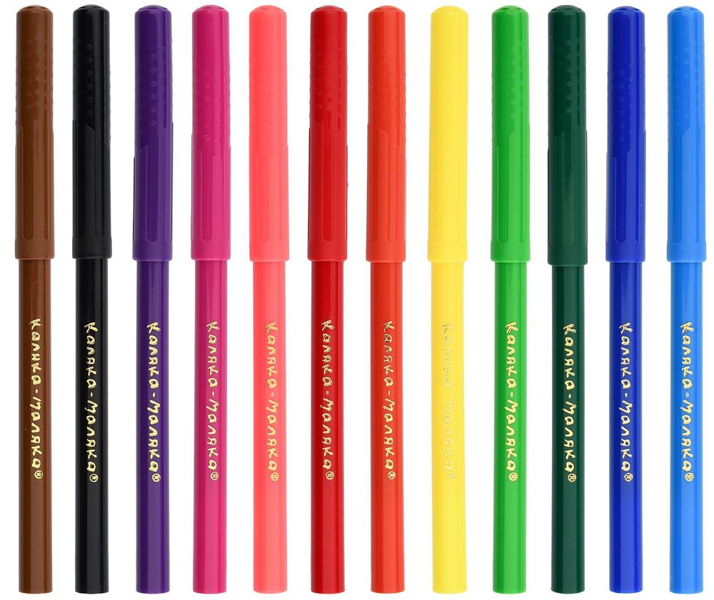 Фломастеры 12 цветов Каляка-Маляка, легкосмываемые