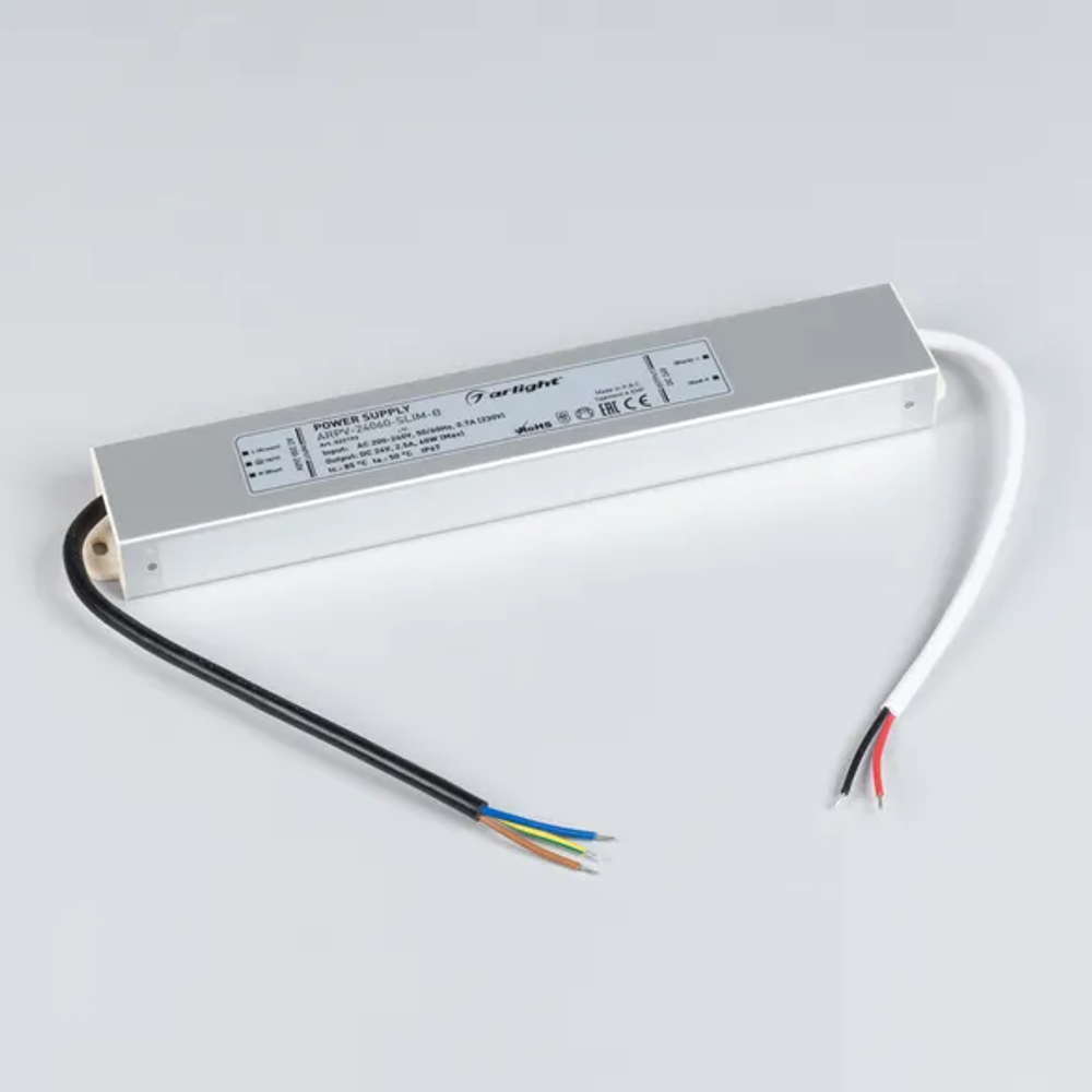 Блок питания ARPV-24060-SLIM-B (24V, 2.5A, 60W) (Arlight, IP67 Металл, 3 года) 022193