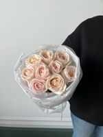 Букет из одноголовой пионовидной розы 9 шт