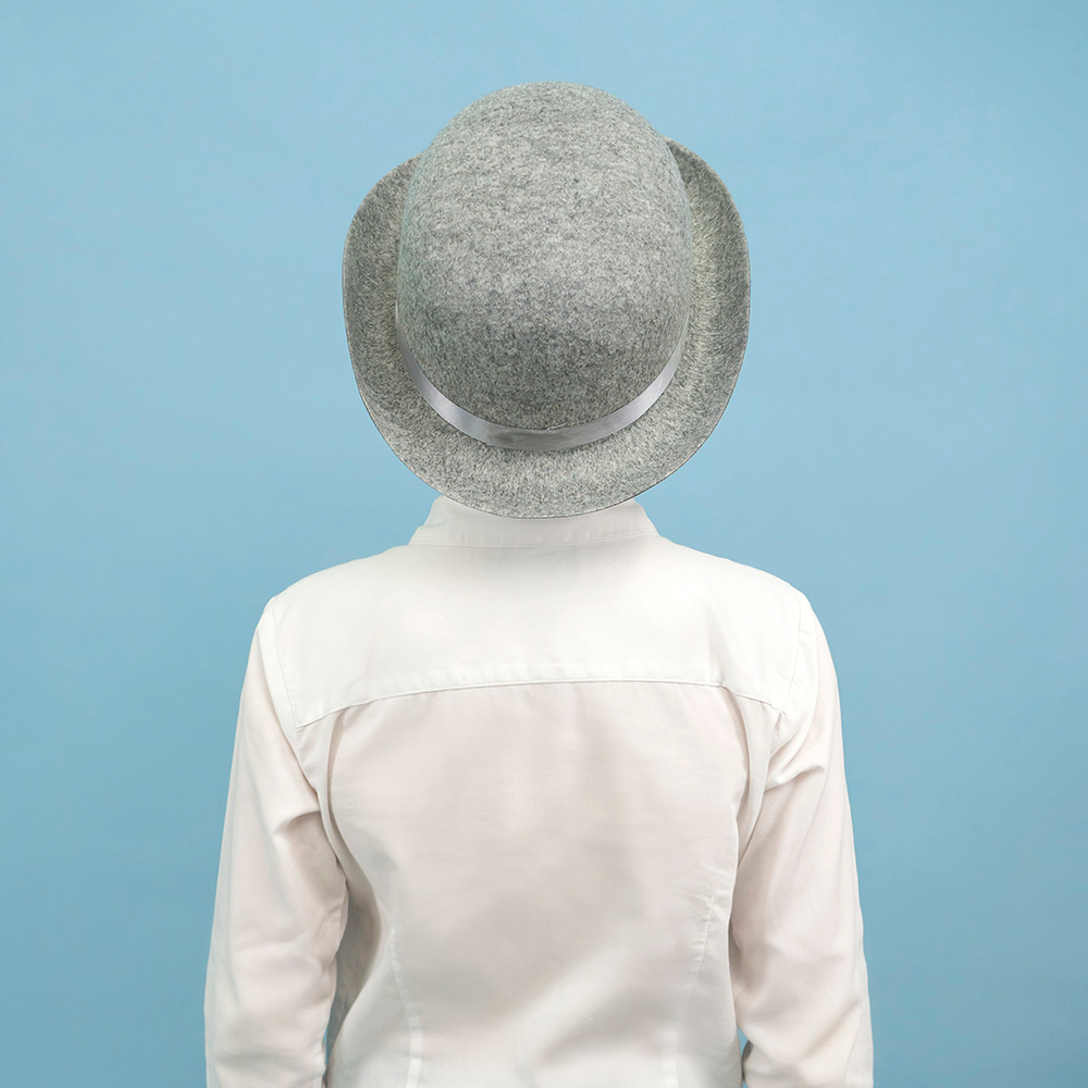 Шляпа Котелок, фетр, Серый, 56-58 разм.